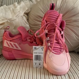 ADIDAS DAME 7 ICE PINK EXTPLAY MID TOP BASKETBALL SHOES MENS  7 WOMENS 8 NIB